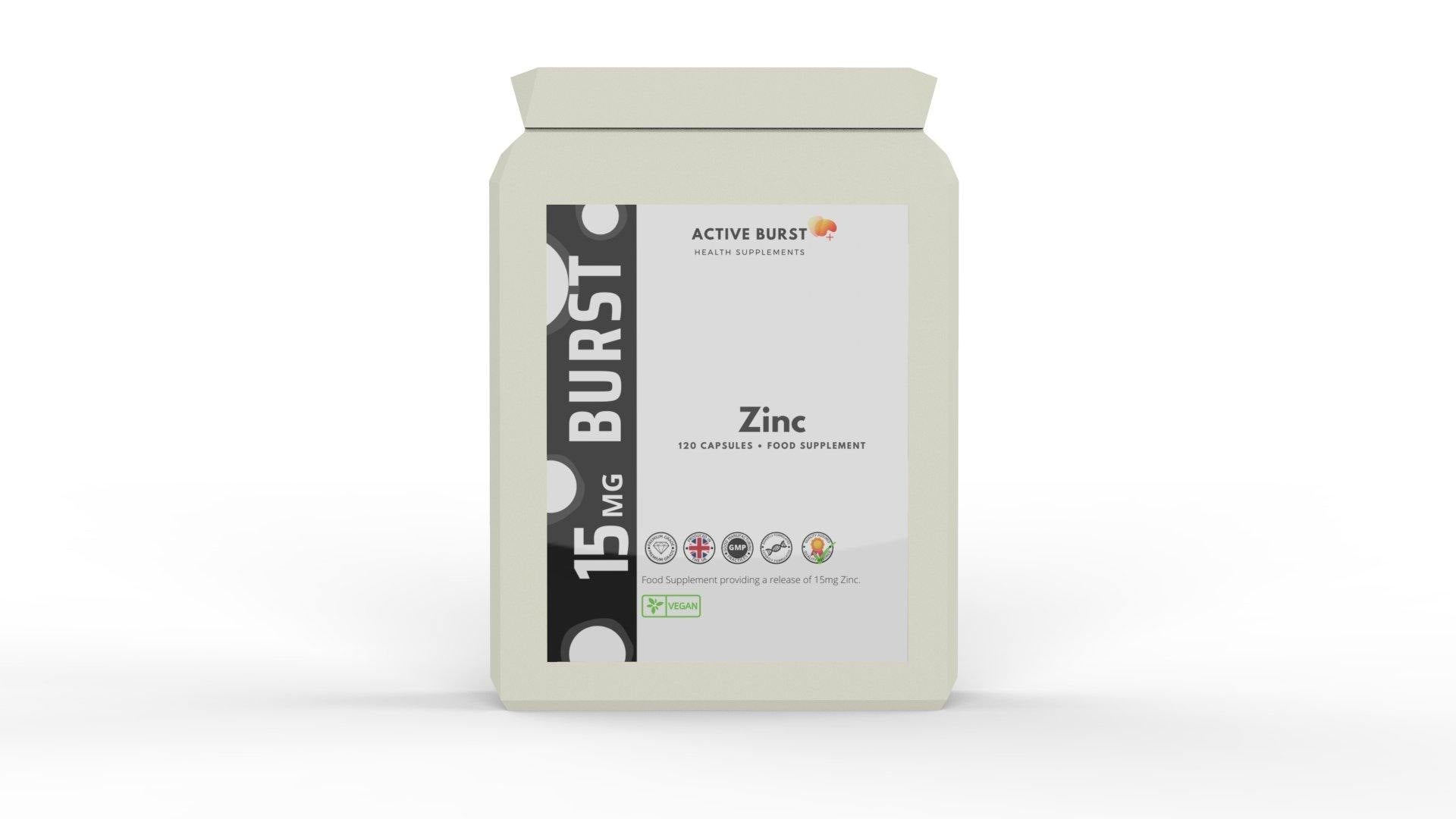 Providing our best yet Zinc 15mg 120 Capsules Supplement- Active Burst Best Health Supplement UK